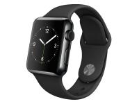 Apple Watch [inkl. Sportarmband schwarz] 38mm Edelstahlgehäuse spaceschwarz – Refurbished – Produktansicht