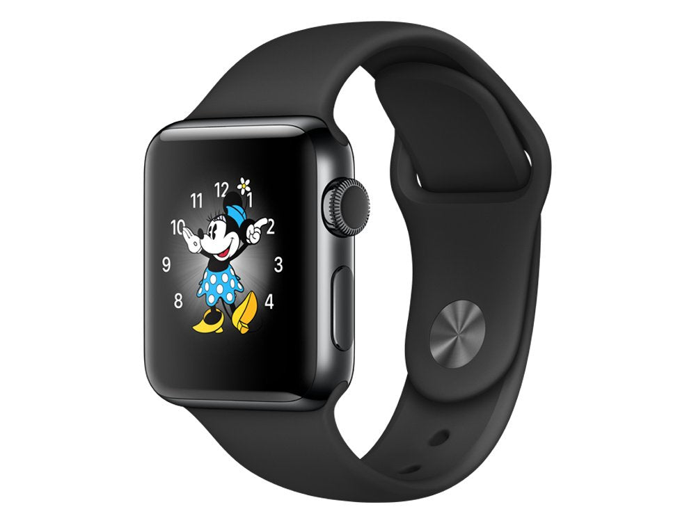 Apple Watch Series 2 [inkl. Sportarmband schwarz] 38mm Edelstahlgehäuse schwarz – Refurbished – Produktansicht