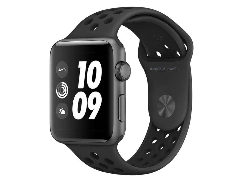 Apple Watch Nike+ Series 3 [inkl. Sportarmband anthrazit/schwarz] 42mm Aluminiumgehäuse spacegrau – Refurbished – Produktansicht