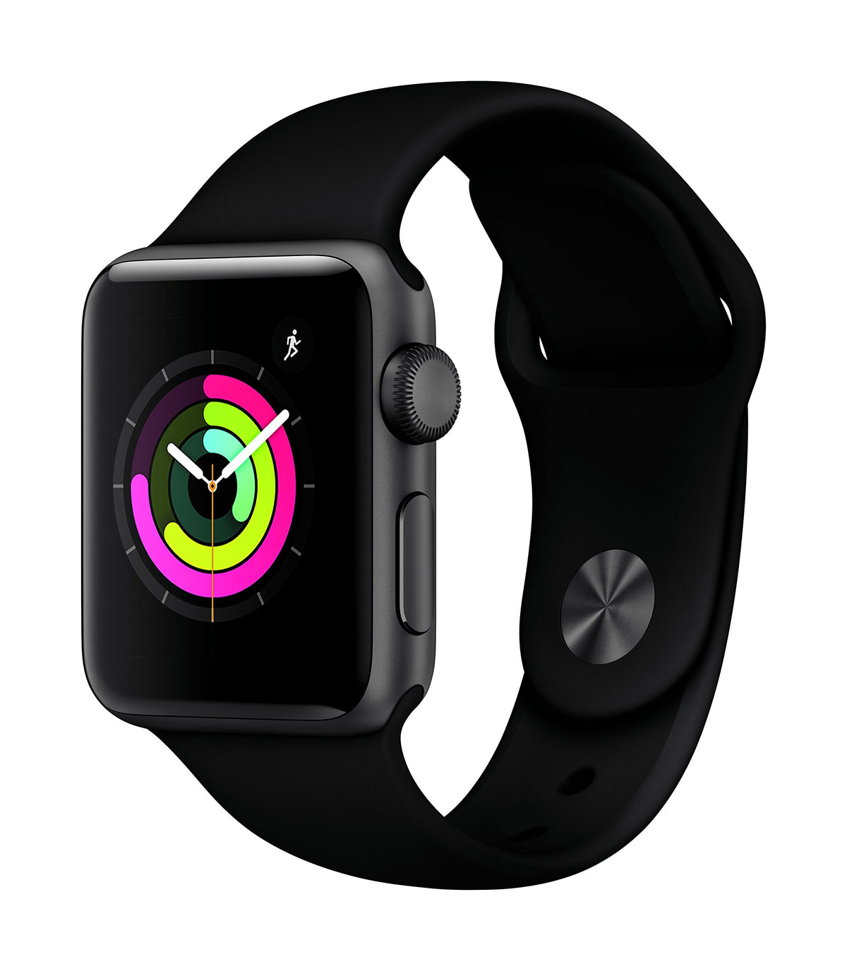Apple Watch Series 3 [GPS, inkl. Sportarmband schwarz] 38mm Aluminiumgehäuse spacegrau – Refurbished – Produktansicht