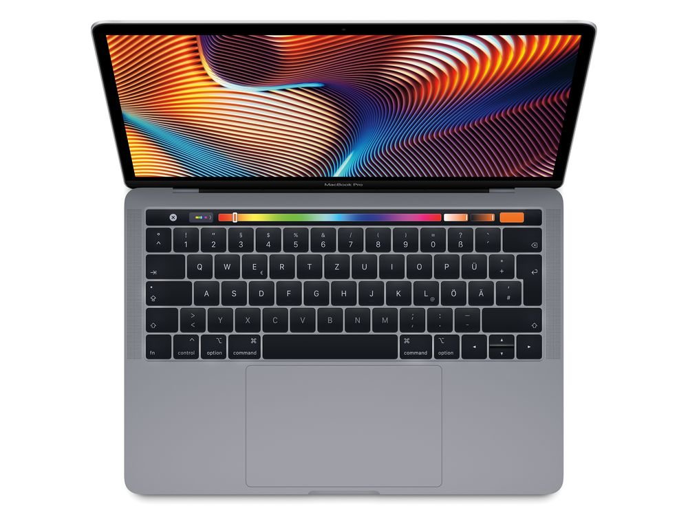 Apple MacBook Pro (2018) [13,3", Touch Bar, Intel Core i5 2,3GHz, 8GB RAM, 256GB SSD, Intel Iris Plus Graphics 655, macOS] spacegrau – Refurbished – Produktansicht