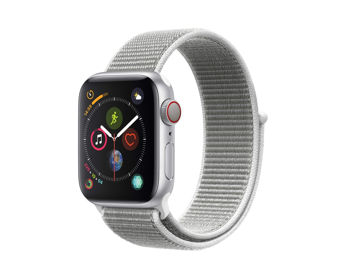 Apple Watch Series 4 [GPS + Cellular, inkl. Sport Loop muschelgrau] 40mm Aluminiumgehäuse silber – Refurbished – Produktansicht