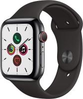 Apple Watch Series 5 [GPS + Cellular, inkl. Sportarmband schwarz] 44mm Edelstahlgehäuse space schwarz – Refurbished – Produktansicht