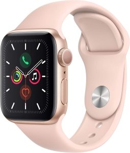Apple Watch Series 5 [GPS, inkl. Sportarmband sandrosa] 40mm Aluminiumgehäuse gold – Refurbished – Produktansicht