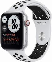 Apple Watch Nike+ Series 5 [GPS + Cellular, inkl. Sportarmband pure platinum/schwarz] 44mm Aluminiumgehäuse silber – Refurbished – Produktansicht