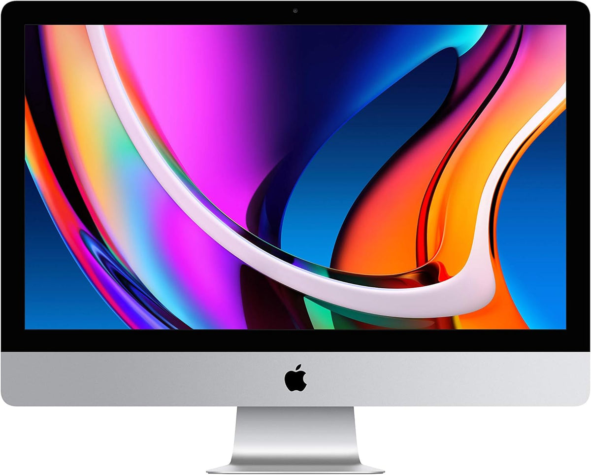 Apple iMac (Mid 2020) [27", 5K Retina, Standardglas, Intel Core i7 3,8GHz, 8GB RAM, 512GB SSD, AMD Radeon Pro 5500 XT, macOS] silber – Refurbished – Produktansicht