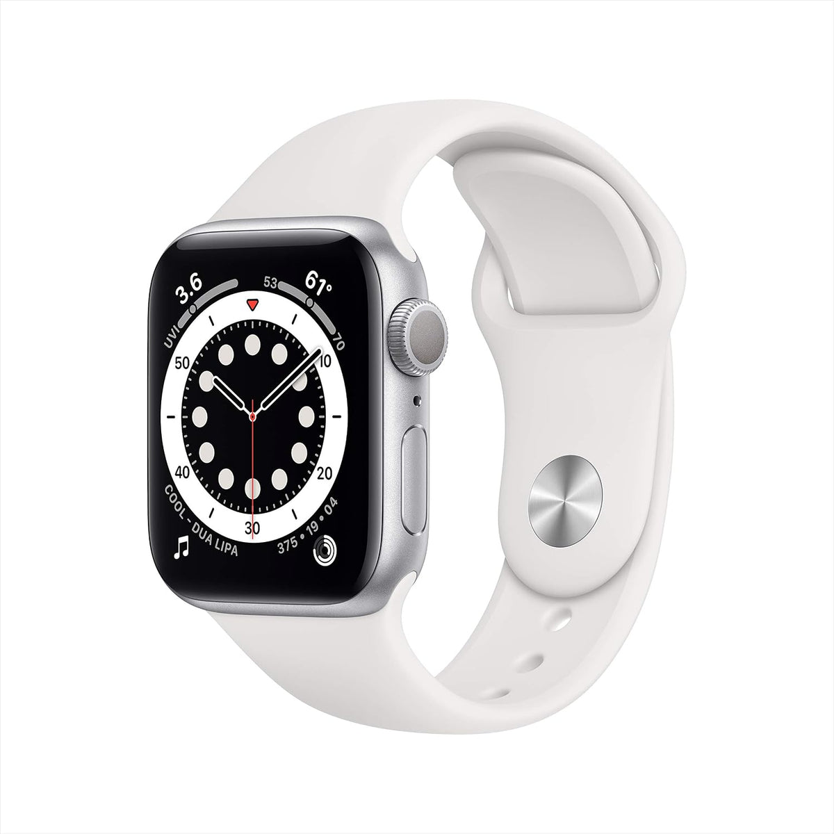 Apple Watch Series 6 [GPS, inkl. Sportarmband weiß] 40mm Aluminiumgehäuse silber – Refurbished – Produktansicht