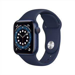 Apple Watch Series 6 [GPS, inkl. Sportarmband dunkelmarine] 40mm Aluminiumgehäuse blau – Refurbished – Produktansicht