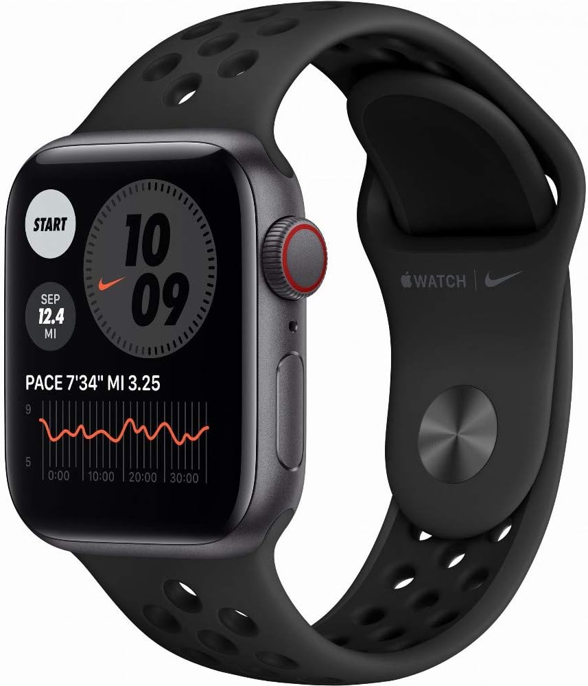 Apple Watch Nike SE [GPS + Cellular, inkl. Sportarmband anthrazit/schwarz] 40mm Aluminiumgehäuse spacegrau – Refurbished – Produktansicht