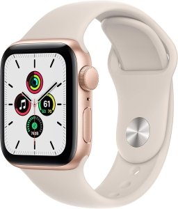 Apple Watch SE [GPS, inkl. Sportarmband polarstern] 40mm Aluminiumgehäuse gold – Refurbished – Produktansicht