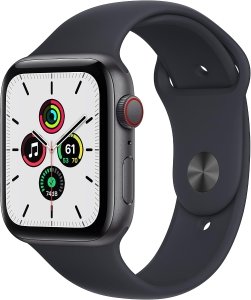 Apple Watch SE [GPS + Cellular, inkl. Sportarmband mitternacht] 44mm Aluminiumgehäuse spacegrau – Refurbished – Produktansicht