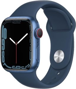 Apple Watch Series 7 [GPS + Cellular, inkl. Sportarmband abyssblau] 41mm Aluminiumgehäuse blau – Refurbished – Produktansicht