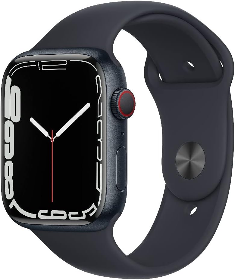 Apple Watch Series 7 [GPS + Cellular, inkl. Sportarmband mitternacht] 45mm Aluminiumgehäuse mitternacht – Refurbished – Produktansicht