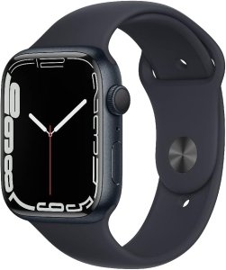 Apple Watch Series 7 [GPS, inkl. Sportarmband mitternacht] 45mm Aluminiumgehäuse mitternacht – Refurbished – Produktansicht