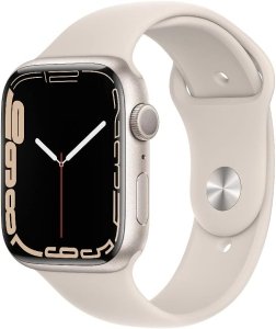Apple Watch Series 7 [GPS, inkl. Sportarmband polarstern] 45mm Aluminiumgehäuse polarstern – Refurbished – Produktansicht