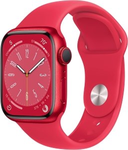 Apple Watch Series 8 [GPS, inkl. Sportarmband rot] 41mm Aluminiumgehäuse rot – Refurbished – Produktansicht
