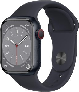 Apple Watch Series 8 [GPS, inkl. Sportarmband mitternacht] 45mm Aluminiumgehäuse mitternacht – Refurbished – Produktansicht