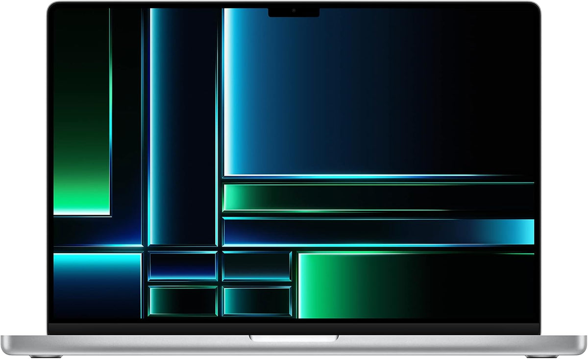 Apple MacBook Pro (2023) [16,2", Apple M2 Pro 12 Core, 16GB RAM, 512GB SSD, Apple 19 Core, macOS] silber – Refurbished – Produktansicht