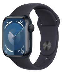 Apple Watch Series 9 [GPS, inkl. Sportarmband M/L mitternacht] 41mm Aluminiumgehäuse mitternacht – Refurbished – Produktansicht