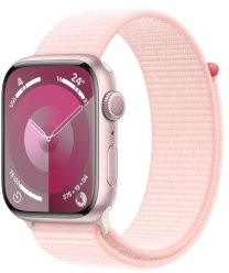 Apple Watch Series 9 [GPS, inkl. Sport Loop hellrosa] 45mm Aluminiumgehäuse rosé – Refurbished – Produktansicht