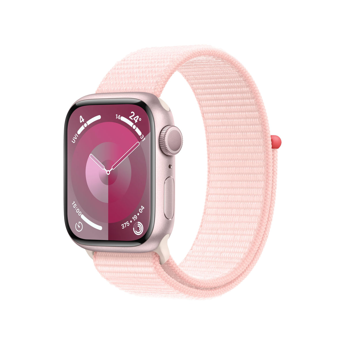 Apple Watch Series 9 [GPS, inkl. Sport Loop hellrosa] 41mm Aluminiumgehäuse rosé – Refurbished – Produktansicht