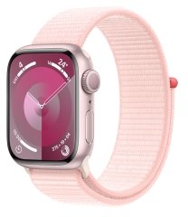 Apple Watch Series 9 [GPS, inkl. Sport Loop hellrosa] 41mm Aluminiumgehäuse rosé – Refurbished – Produktansicht