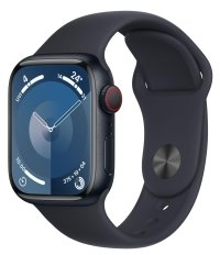 Apple Watch Series 9 [GPS + Cellular, inkl. Sportarmband M/L mitternacht] 41mm Aluminiumgehäuse mitternacht – Refurbished – Produktansicht