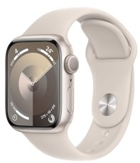 Apple Watch Series 9 [GPS, inkl. Sportarmband S/M polarstern] 41mm Aluminiumgehäuse polarstern – Refurbished – Produktansicht