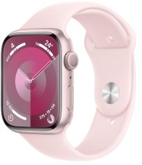 Apple Watch Series 9 [GPS, inkl. Sportarmband S/M hellrosa] 45mm Aluminiumgehäuse rosé – Refurbished – Produktansicht