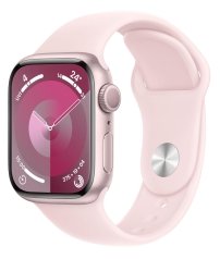 Apple Watch Series 9 [GPS, inkl. Sportarmband S/M hellrosa] 41mm Aluminiumgehäuse rosé – Refurbished – Produktansicht