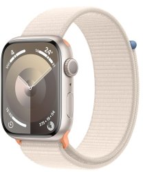 Apple Watch Series 9 [GPS, inkl. Sport Loop polarstern] 45mm Aluminiumgehäuse polarstern – Refurbished – Produktansicht