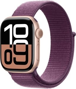 Apple Watch Series 10 [GPS, inkl. Sport Loop pflaume] 42mm Aluminiumgehäuse roségold – Refurbished – Produktansicht