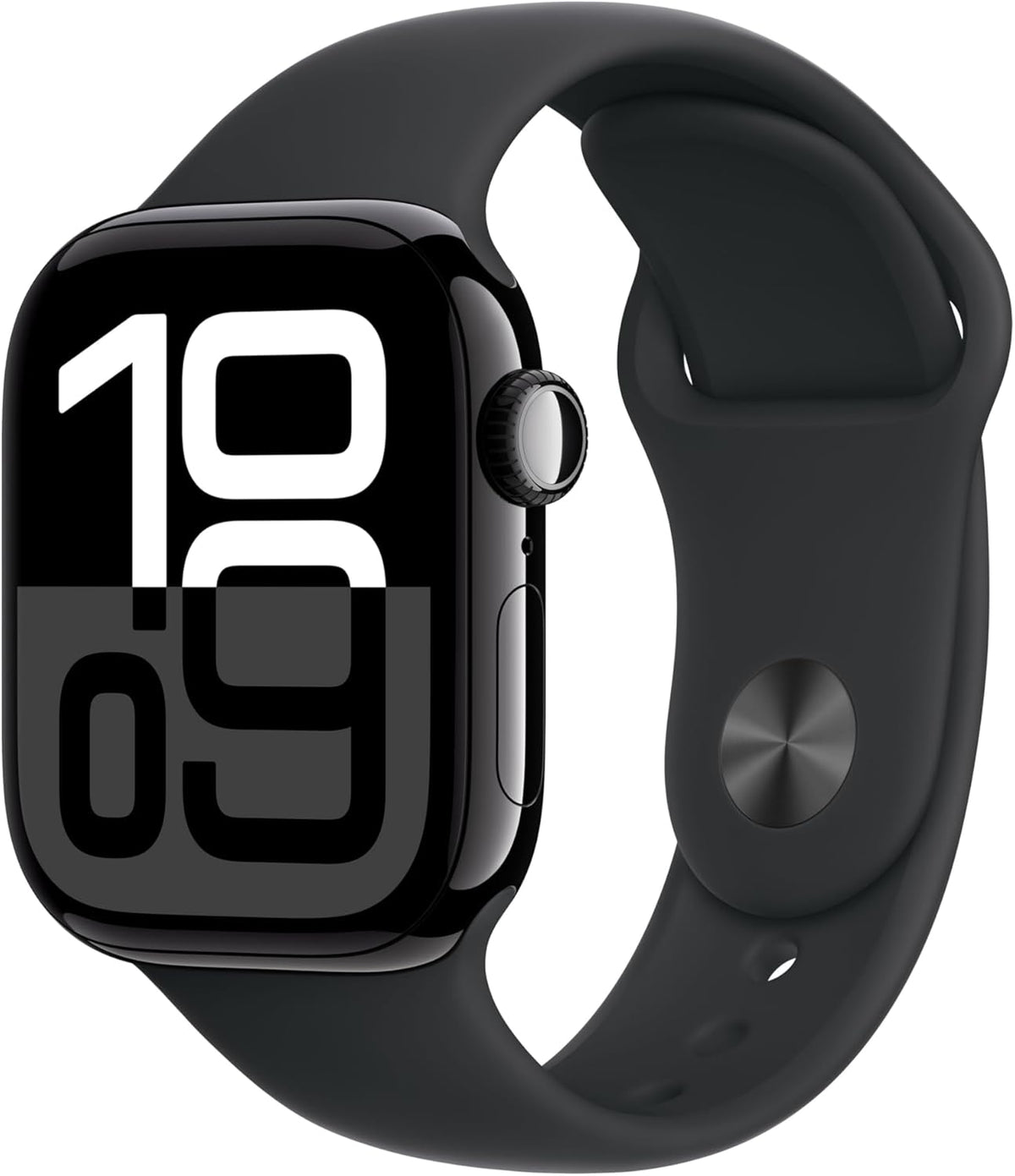Apple Watch Series 10 [GPS + Cellular, inkl. Sportarmband S/M schwarz] 42mm Aluminiumgehäuse diamantschwarz – Refurbished – Produktansicht