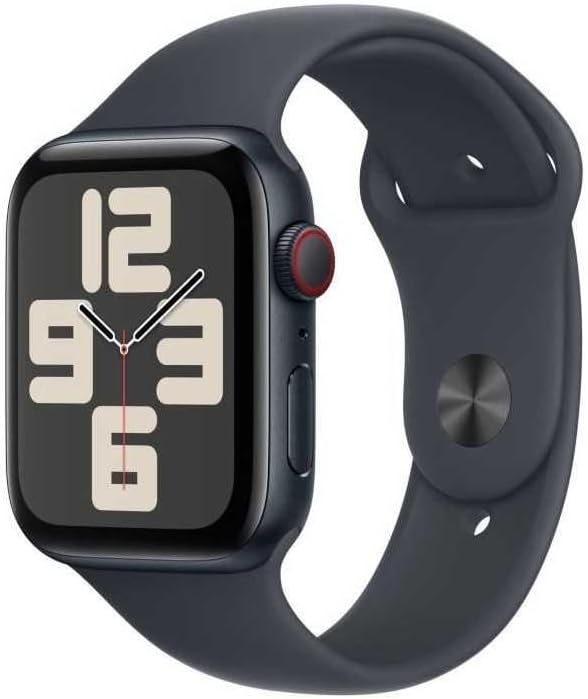 Apple Watch SE 2 (2024) [GPS + Cellular, inkl. Sportarmband M/L mitternacht] 44mm Aluminiumgehäuse mitternacht – Refurbished – Produktansicht