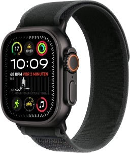 Apple Watch Ultra 2 [GPS + Cellular, inkl. Nylon Trail Loop M/L schwarz] Titangehäuse schwarz – Refurbished – Produktansicht