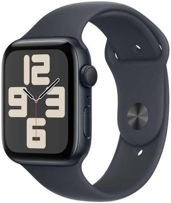Apple Watch SE 2 (2024er Modell) [GPS, inkl. Sportarmband M/L mitternacht] 44mm Aluminiumgehäuse mitternacht – Refurbished – Produktansicht