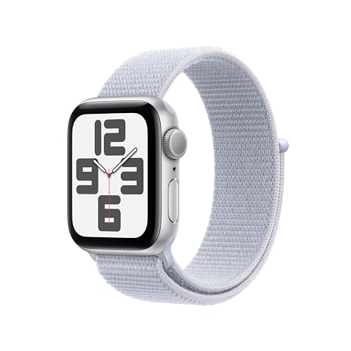 Apple Watch SE 2 (2022) [GPS, inkl. Sport Loop blaue wolke] 40mm Aluminiumgehäuse silber – Refurbished – Produktansicht