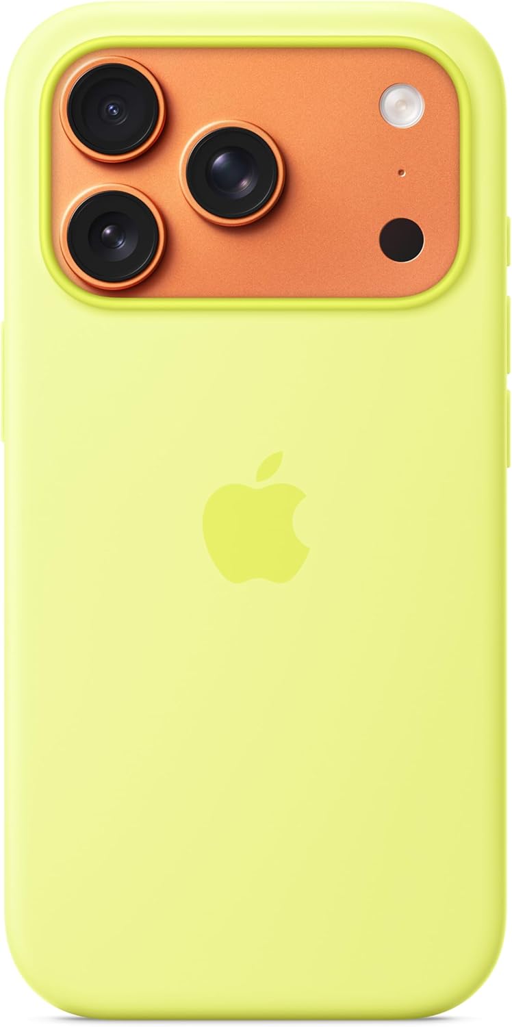 Apple iPhone 17 Pro Silikon Case mit MagSafe neongelb – Produktansicht