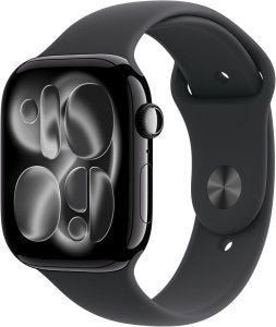 Apple Watch Series 11 [GPS, inkl. Sportarmband M/L schwarz] 46mm Aluminiumgehäuse diamantschwarz – Refurbished – Produktansicht