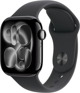 Apple Watch Series 11 [GPS + Cellular, inkl. Sportarmband S/M schwarz] 42mm Aluminiumgehäuse diamantschwarz – Refurbished – Produktansicht
