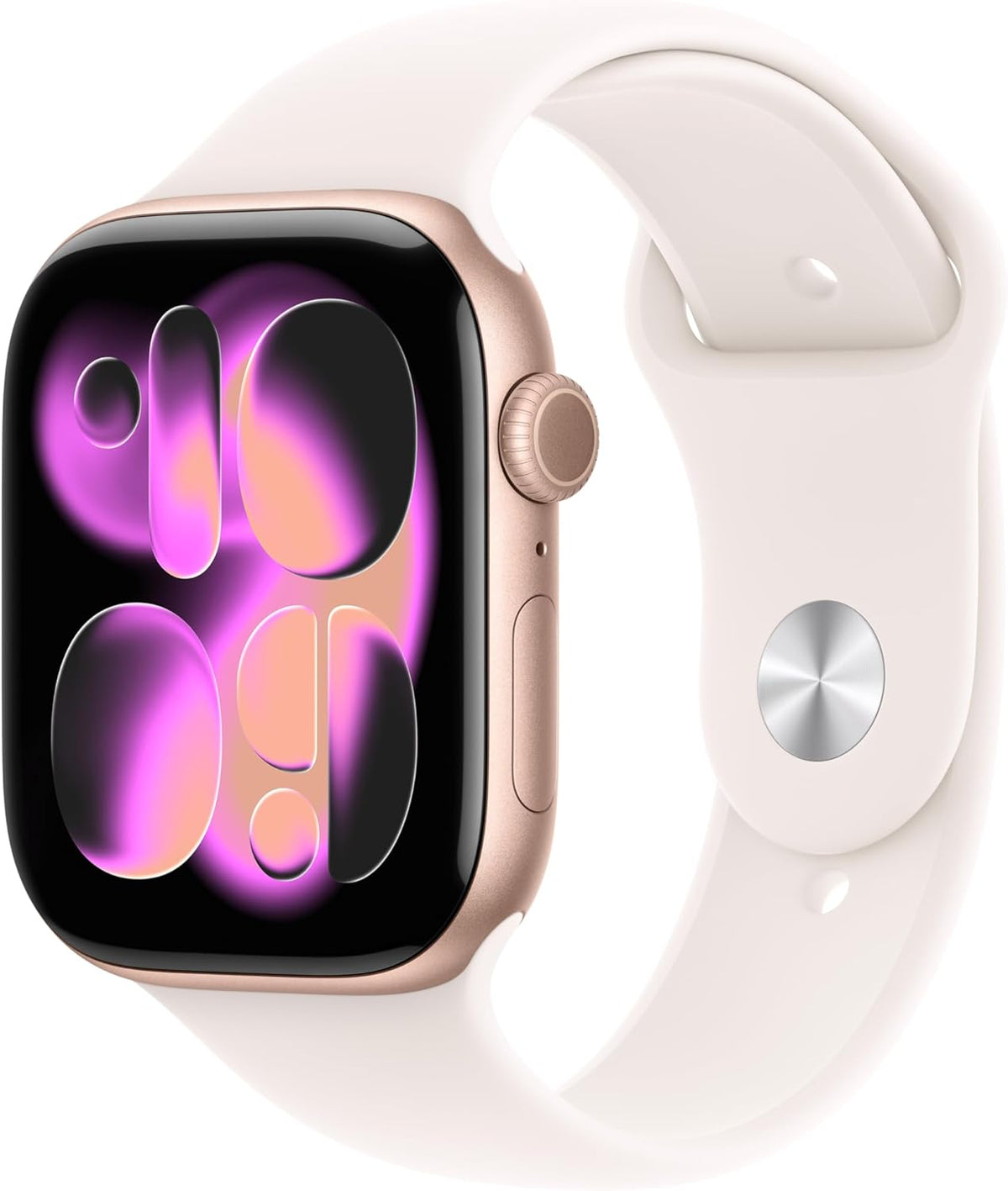 Apple Watch Series 11 [GPS, inkl. Sportarmband S/M rosa] 46mm Aluminiumgehäuse rosegold – Refurbished – Produktansicht