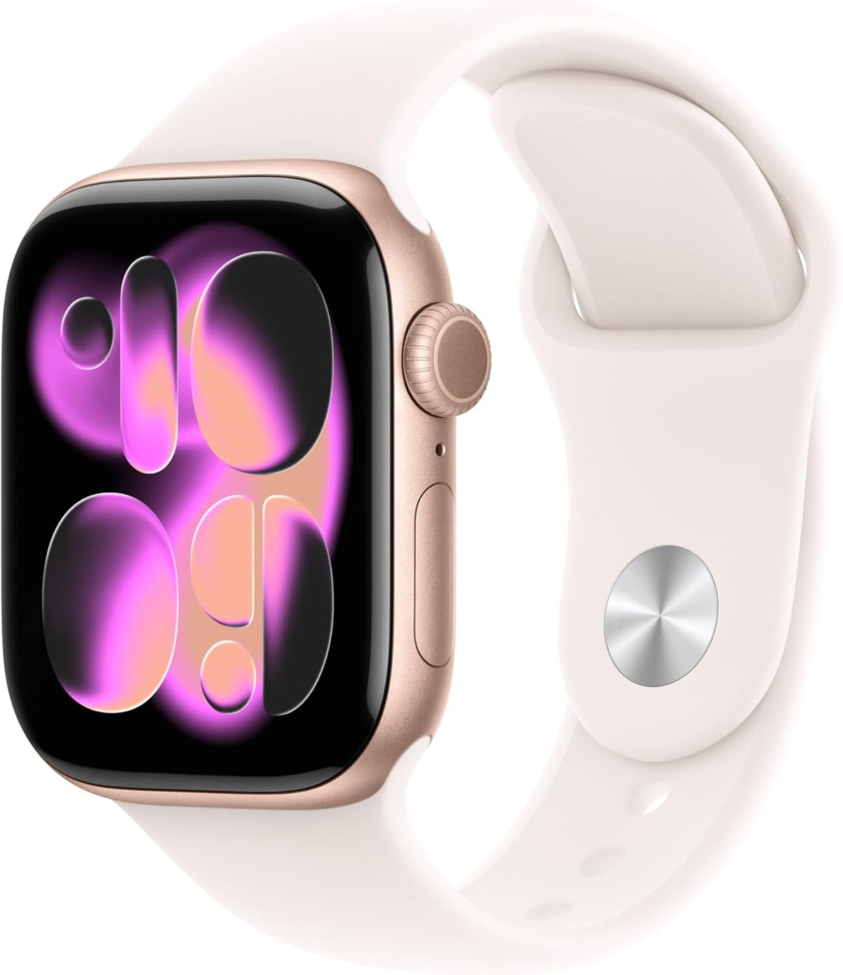 Apple Watch Series 11 [GPS + Cellular, inkl. Sportarmband S/M rosa] 42mm Aluminiumgehäuse rosegold – Refurbished – Produktansicht