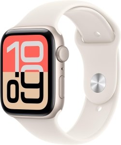 Apple Watch SE 3 (2025) [GPS, inkl. Sportarmband S/M polarstern] 44mm Aluminiumgehäuse polarstern – Refurbished – Produktansicht