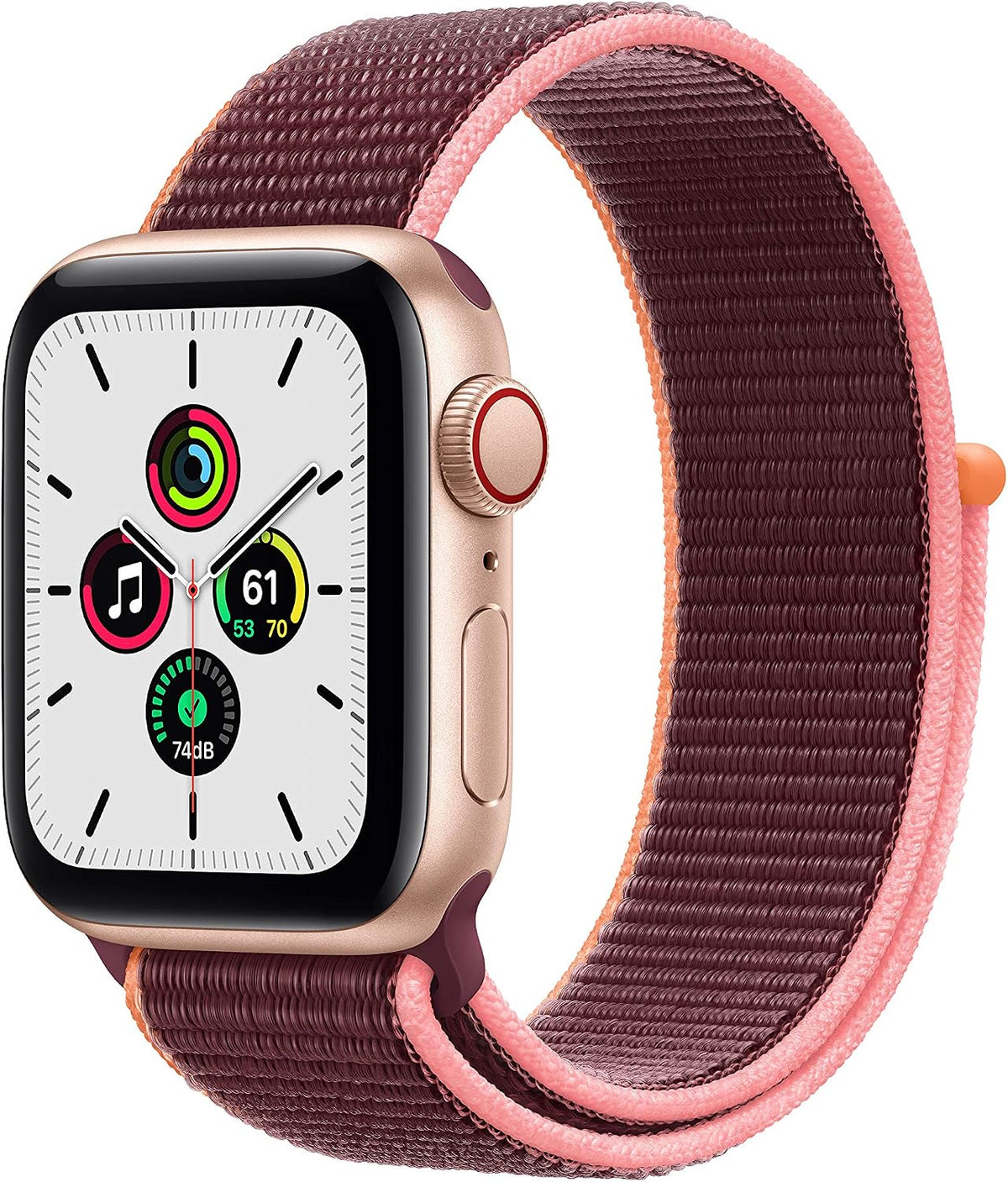 Apple Watch SE [GPS, inkl. Sport Loop pflaume] 40mm Aluminiumgehäuse gold – Refurbished – Produktansicht
